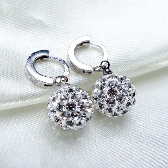 Jewelry - 925 Stamped Silver Shambala Huggie Hoop Earrings